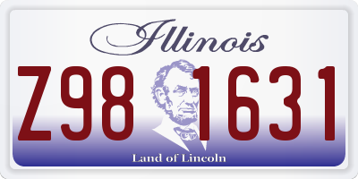 IL license plate Z981631