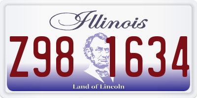 IL license plate Z981634