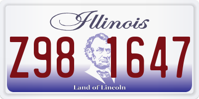 IL license plate Z981647