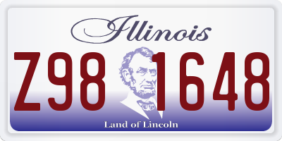 IL license plate Z981648