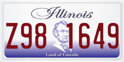 IL license plate Z981649