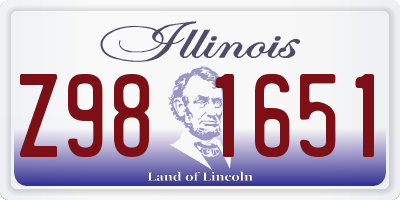 IL license plate Z981651