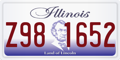 IL license plate Z981652