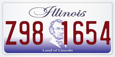 IL license plate Z981654