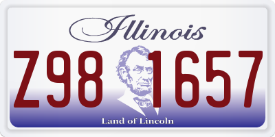 IL license plate Z981657