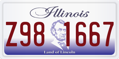 IL license plate Z981667