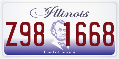 IL license plate Z981668