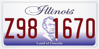 IL license plate Z981670