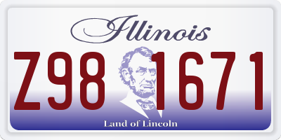 IL license plate Z981671