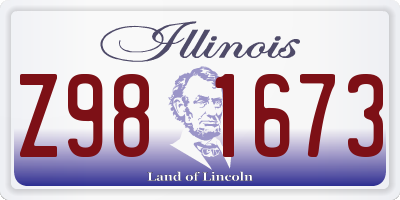 IL license plate Z981673