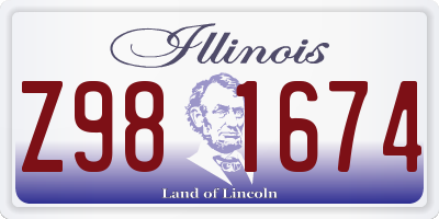 IL license plate Z981674