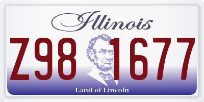 IL license plate Z981677