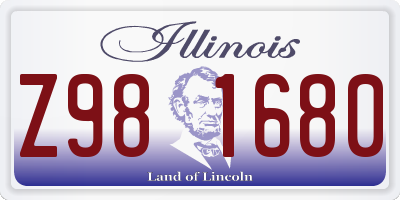 IL license plate Z981680