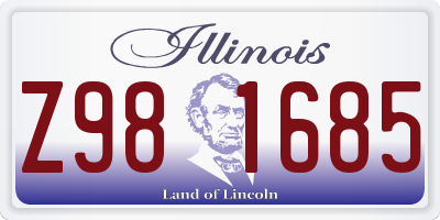 IL license plate Z981685