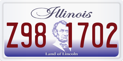 IL license plate Z981702