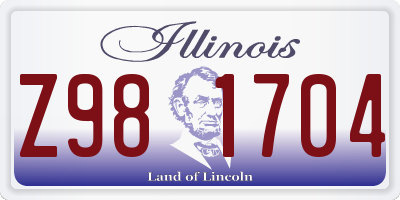 IL license plate Z981704