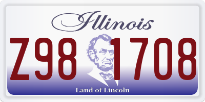 IL license plate Z981708