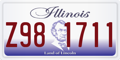 IL license plate Z981711
