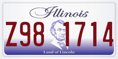 IL license plate Z981714