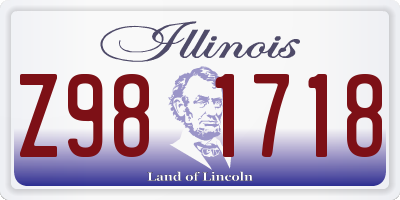 IL license plate Z981718