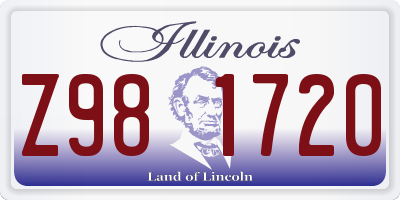 IL license plate Z981720