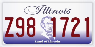 IL license plate Z981721
