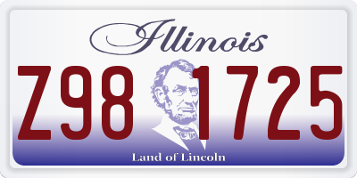 IL license plate Z981725