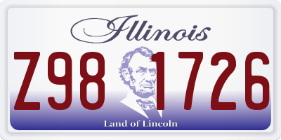 IL license plate Z981726