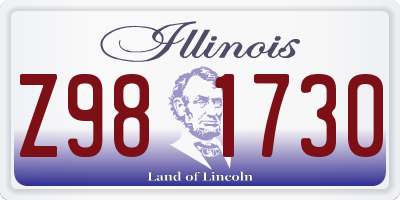 IL license plate Z981730