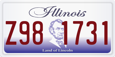 IL license plate Z981731