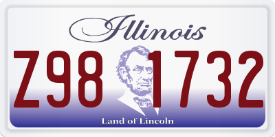 IL license plate Z981732