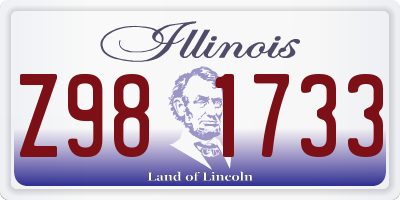IL license plate Z981733