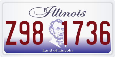IL license plate Z981736