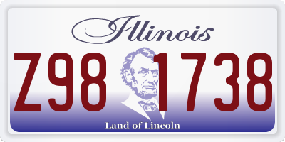 IL license plate Z981738
