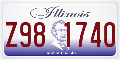 IL license plate Z981740