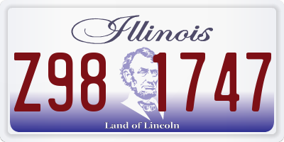 IL license plate Z981747