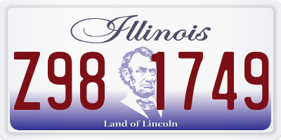 IL license plate Z981749