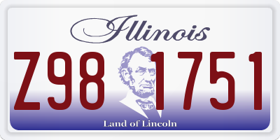 IL license plate Z981751