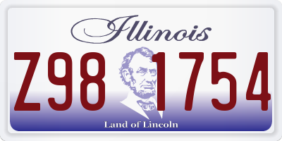 IL license plate Z981754