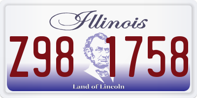 IL license plate Z981758