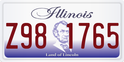 IL license plate Z981765