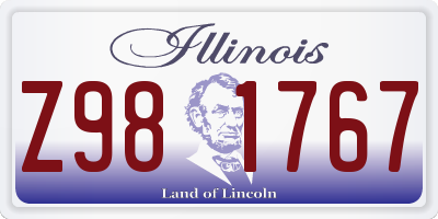 IL license plate Z981767