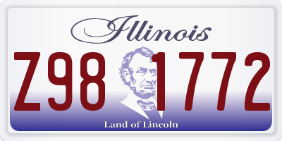IL license plate Z981772