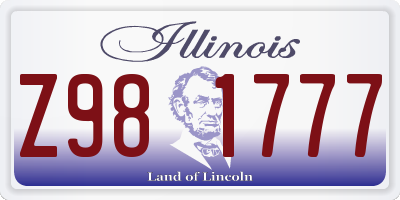 IL license plate Z981777
