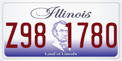 IL license plate Z981780