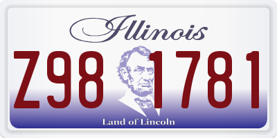 IL license plate Z981781