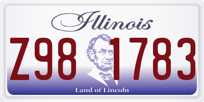 IL license plate Z981783
