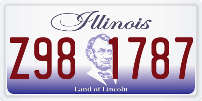 IL license plate Z981787
