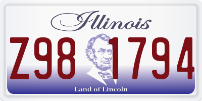 IL license plate Z981794