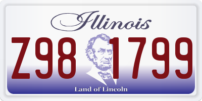 IL license plate Z981799